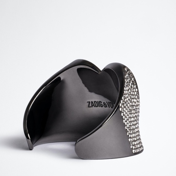 Zadig & Voltaire - Crystal Heart - Idol Strass Cuff Bracelet NWT Gorgeous! - Picture 5 of 14